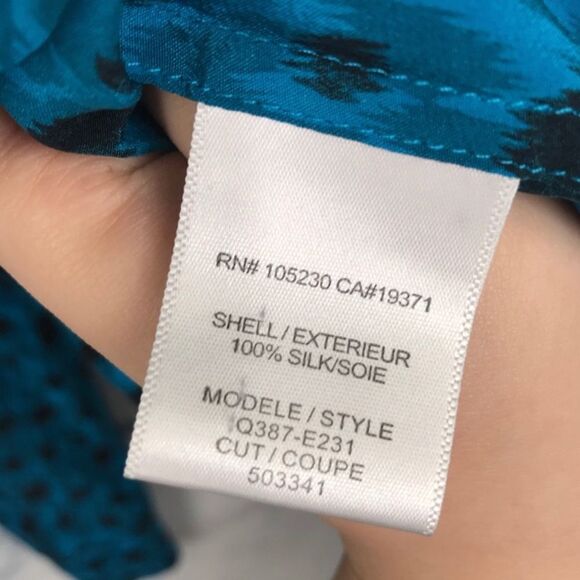 Equipment Blue Leopard Print Blouse - Picture 5 of 6